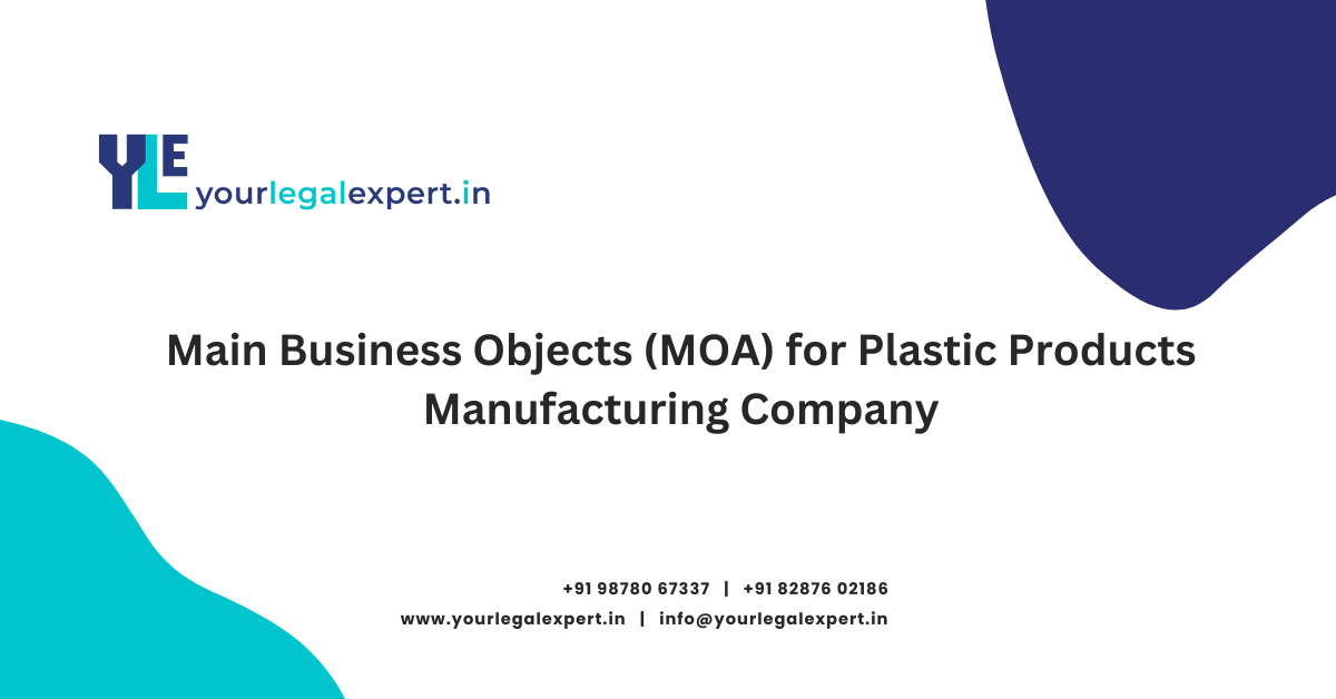 Main Business Objects (MOA) for Plastic Products Manufacturing Company